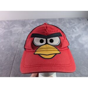 Angry Birds Red Bird Trucker Hat Snapback Mesh Cap Rovio Entertainment Red Black